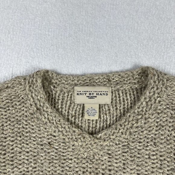 The Limited Womens Sweater‎ Small Wool Blend America Hand Knit Grandma Pullover - Picture 3 of 12